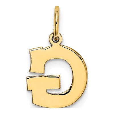 10K Yellow Gold Block Initial G Pendant – view 5