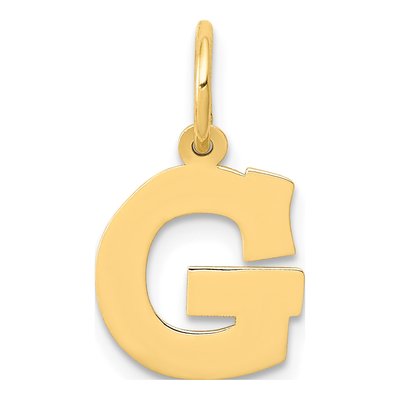 10K Yellow Gold Block Initial G Pendant