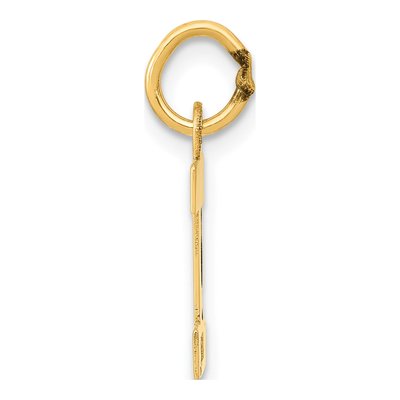 10K Yellow Gold Initial I Block Pendant – view 2