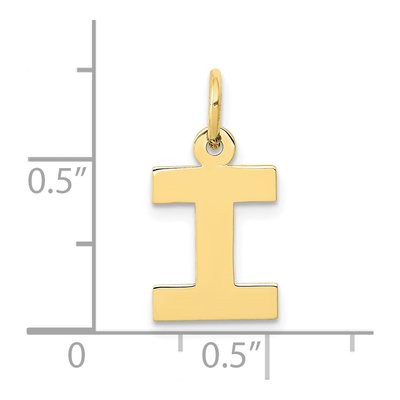 10K Yellow Gold Initial I Block Pendant – view 3