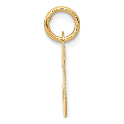 10K Yellow Gold Block Initial J Pendant – view 3