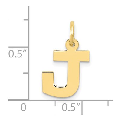 10K Yellow Gold Block Initial J Pendant – view 4