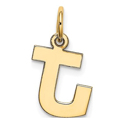 10K Yellow Gold Block Initial J Pendant – view 5