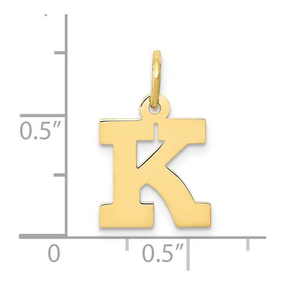 10K Yellow Gold Block Initial K Pendant – view 4