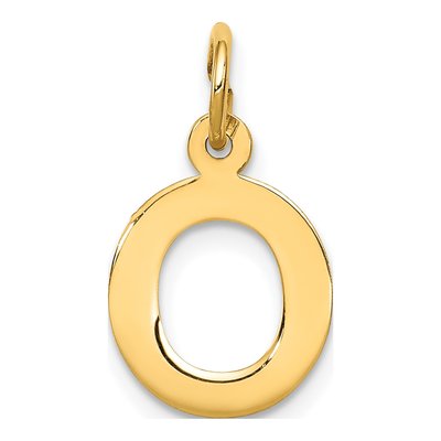 10K Yellow Gold Block Initial O Pendant