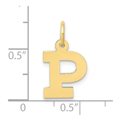 10K Yellow Gold Block Initial P Pendant – view 4