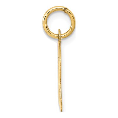 10K Yellow Gold Block Initial R Pendant – view 3