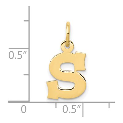 10K Yellow Gold Small Block Initial S Charm – view 4