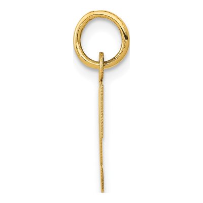10K Yellow Gold Block Initial T Pendant – view 3