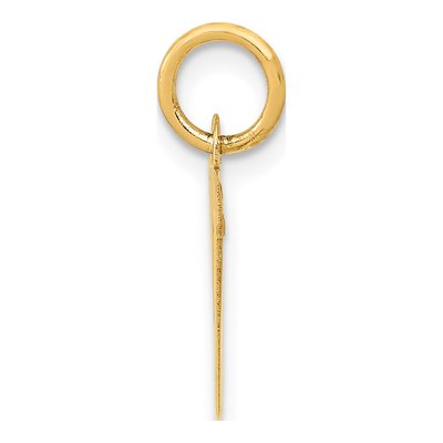 10K Yellow Gold Small Block Initial V Charm – view 2
