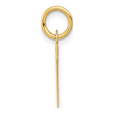 10K Yellow Gold Block Initial W Pendant – view 2
