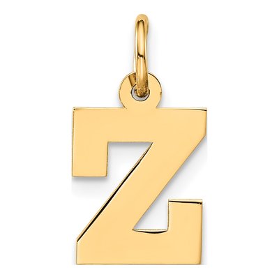 10K Yellow Gold Block Initial Z Pendant