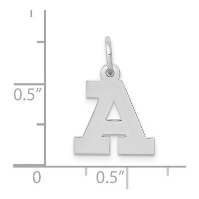 10K White Gold Initial A Charm – view 3