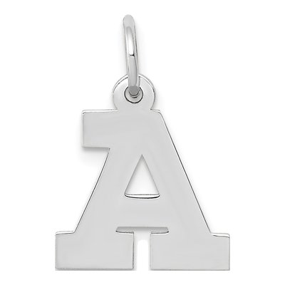 10K White Gold Initial A Charm