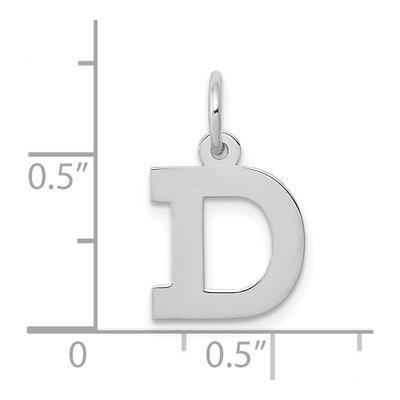 10K White Gold Block Initial D Pendant – view 3