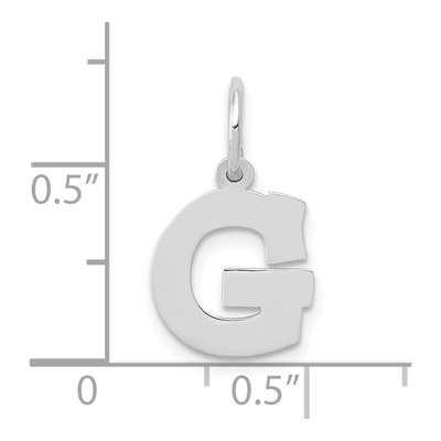 10K White Gold Initial G Charm – view 3