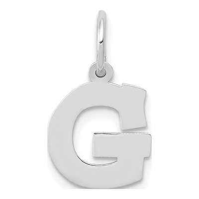 10K White Gold Initial G Charm