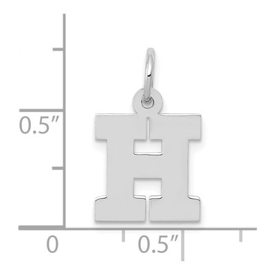 10K White Gold Initial H Charm – view 3