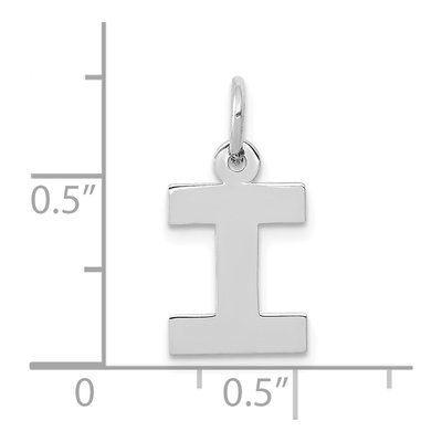 10K White Gold Initial I Charm – view 3