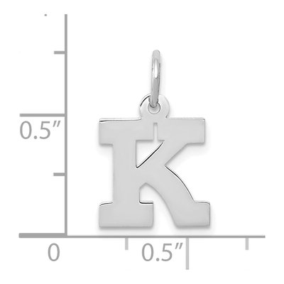 10K White Gold Initial K Charm – view 3