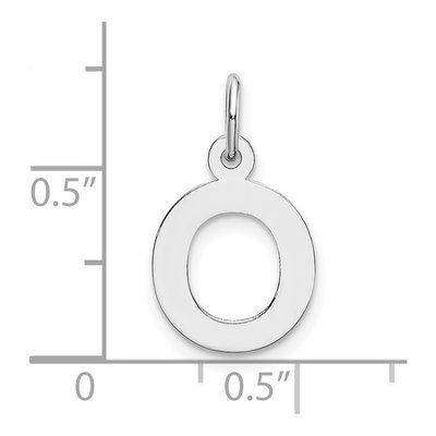 10K White Gold Block Initial O Charm – view 3