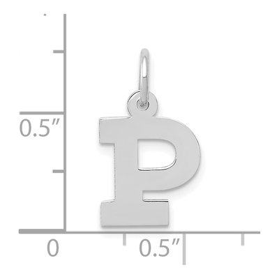 10K White Gold Small Initial P Charm – view 3