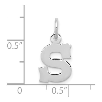 10K White Gold Initial S Charm – view 3