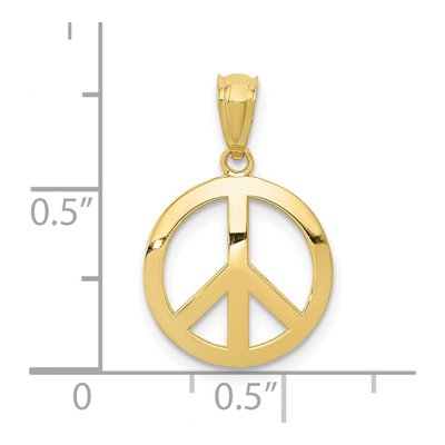 10K Yellow Gold Peace Sign Pendant – view 4