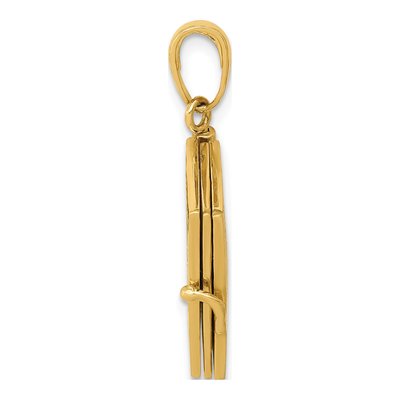 10K Yellow Gold 3-D Passport That Opens Pendant – view 3