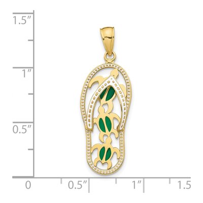 10K Yellow Gold Flip-Flop Sea Turtle Pendant – view 4