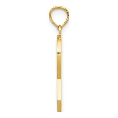 10K Yellow Gold Pink Enamel Awareness Ribbon Pendant – view 2