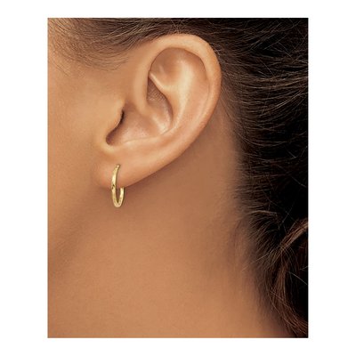10K Yellow Gold 14mm Twist Hoop Earrings – view 4