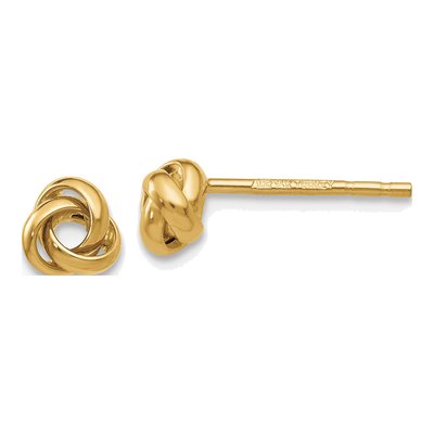 10K Yellow Gold Knot Stud Earrings