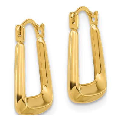 10K Yellow Gold Hollow Hoop Earrings – view 3