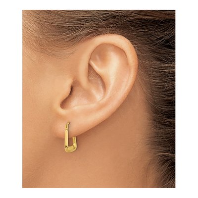 10K Yellow Gold Hollow Hoop Earrings – view 4