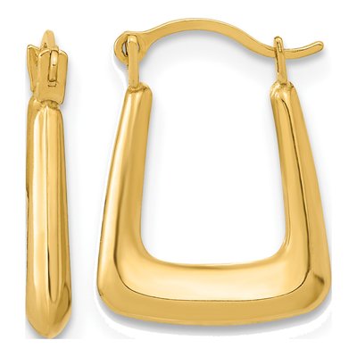 10K Yellow Gold Hollow Hoop Earrings