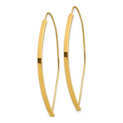 10K Yellow Gold Bar Threader Earrings – view 3