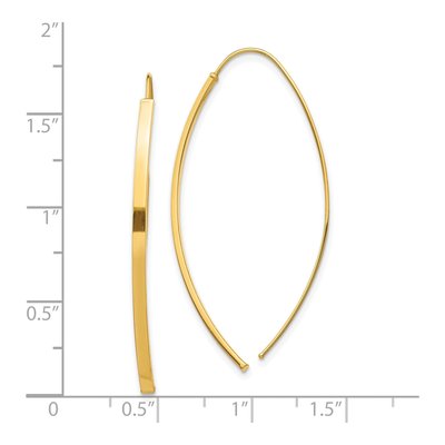 10K Yellow Gold Bar Threader Earrings – view 5