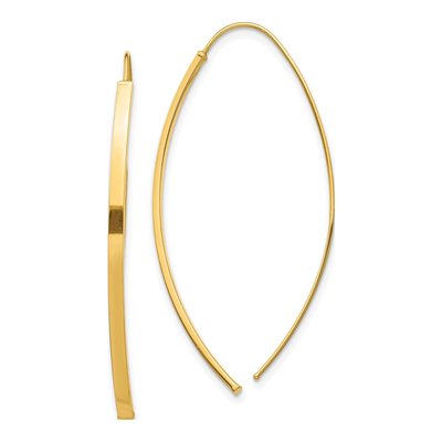 10K Yellow Gold Bar Threader Earrings