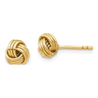 10K Yellow Gold Love Knot Stud Earrings
