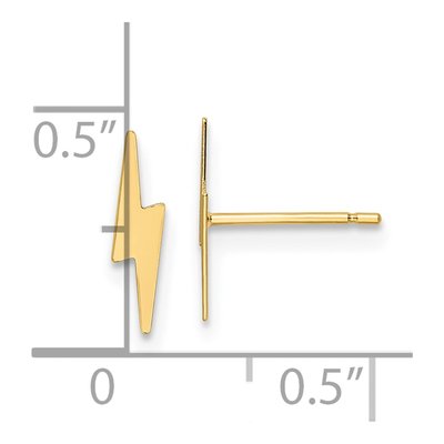 10K Yellow Gold Lightning Bolt Dangle Earrings – view 5