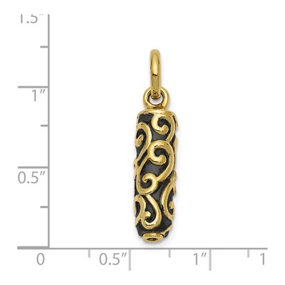 10K Yellow Gold Cylinder Remembrance Ash Holder Pendant – view 6