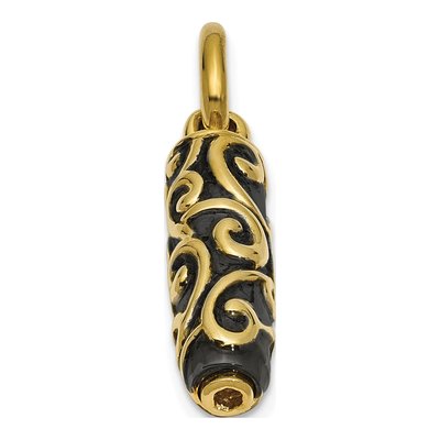 10K Yellow Gold Cylinder Remembrance Ash Holder Pendant – view 8
