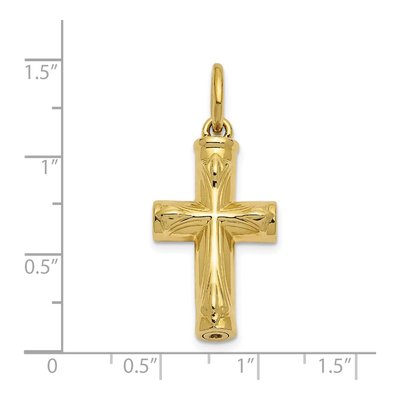10K Yellow Gold Cross Ash Holder Keepsake Pendant – view 6