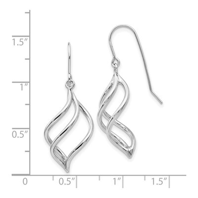 10K White Gold Twisted Dangle Earrings – view 4