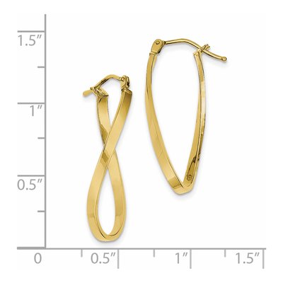 10K Yellow Gold Small Twisted Hoop Earrings – view 4
