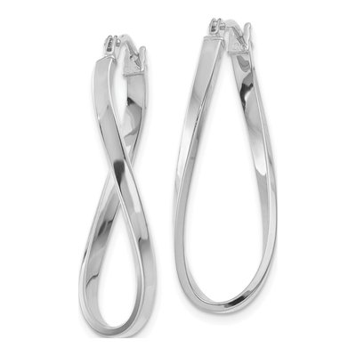 10K White Gold Twisted Hoop Earrings – view 3