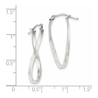 10K White Gold Twisted Hoop Earrings – view 4