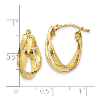 10K Yellow Gold Twisted Hoop Earrings – view 5