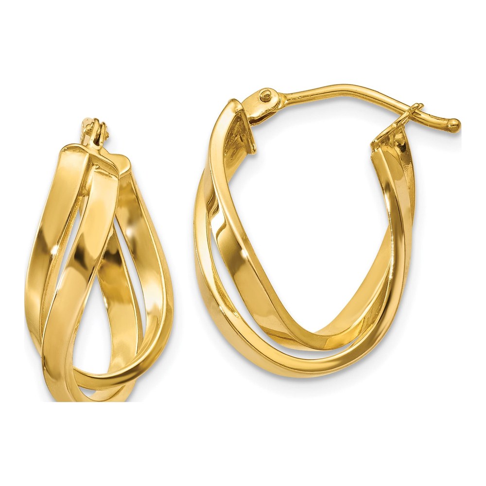 10K Yellow Gold Twisted Hoop Earrings